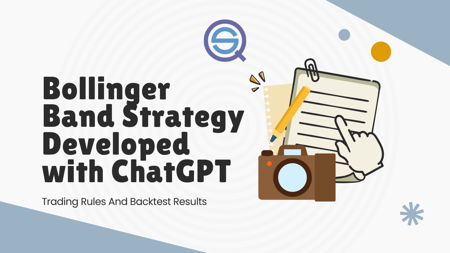 A professional web banner titled "Bollinger Band Strategy Developed with ChatGPT.jpg".