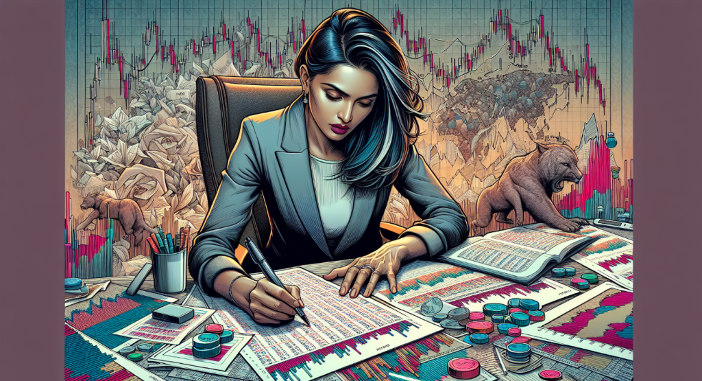 Illustration of a trader creating a trading plan