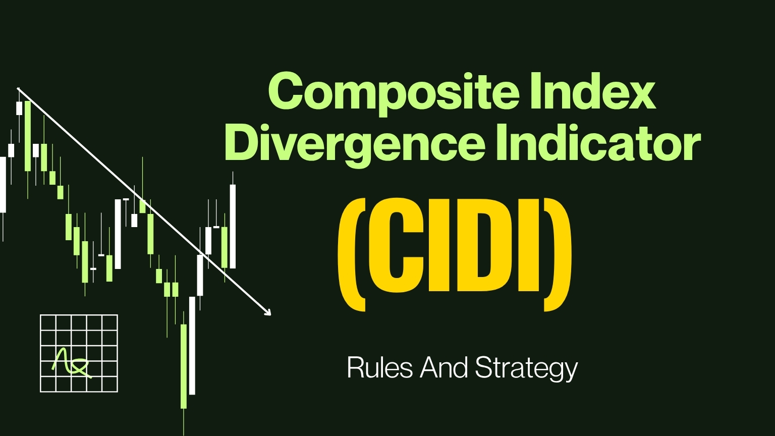 A professional trading article banner titled "Composite Index Divergence Indicator (CIDI)" with the subtitle "Rules And Strategy."