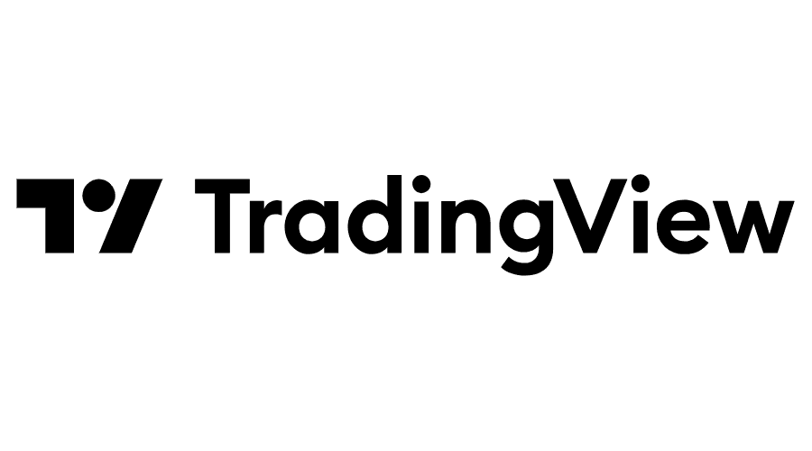 The official TradingView logo, featuring the "TV" monogram and brand name in black, used for technical analysis and strategy development.