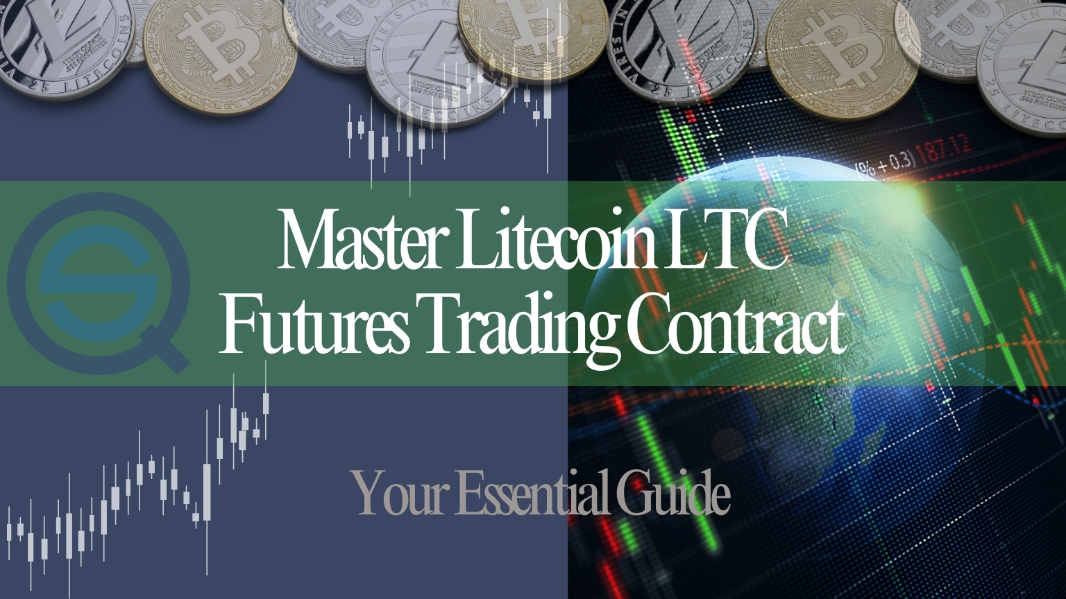 A four-quadrant risk management diagram for Litecoin futures trading, highlighting Market Analysis, Position sizing, Stop Loss, and Take Profit strategies.