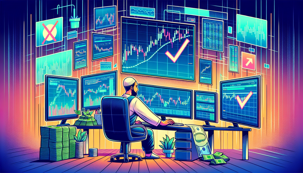 An educational infographic titled "Practical Steps to Ensure Halal Day Trading."