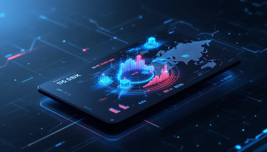 A digital illustration featuring a central crystalline sphere labeled "Avalanche" connected to various network nodes and gears, representing the infrastructure of a trading platform.