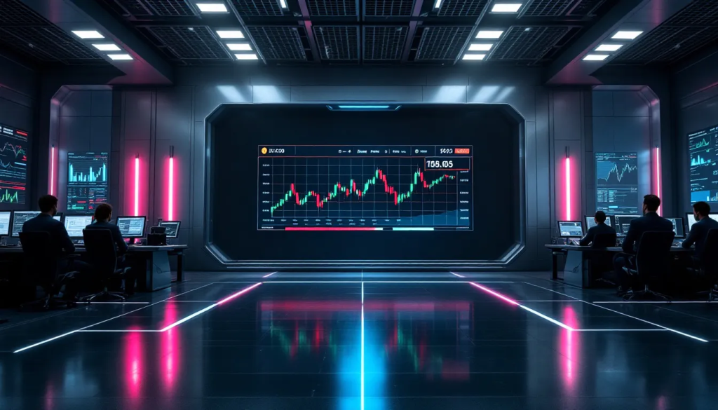 A person holding their head in frustration while looking at a laptop screen displaying a steep downward red candlestick chart for Bitcoin futures with a "Liquidation Warning" and "Margin Call" notification.