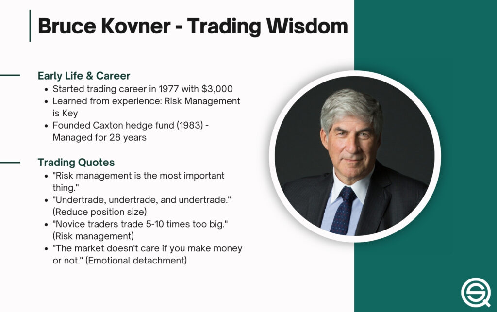 Bruce Kovner Trading Wisdom, hedge fund manager Caxton Associates, risk management strategy, financial trading quotes, emotional detachment in trading, Quantified Strategies.