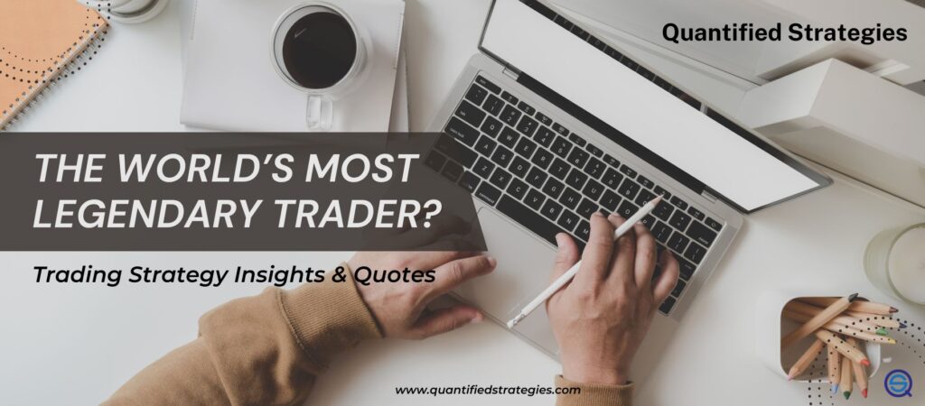 Jesse Livermore – The World’s Most Legendary Trader, top-down view of a trader’s workspace featuring a laptop, notebook, and coffee, representing modern analysis of Jesse Livermore's trading strategy and quotes.