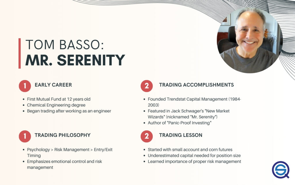 Tom Basso Mr. Serenity Trading Insights, Trendstat Capital Management, emotional control in trading, risk management lessons, Quantified Strategies.