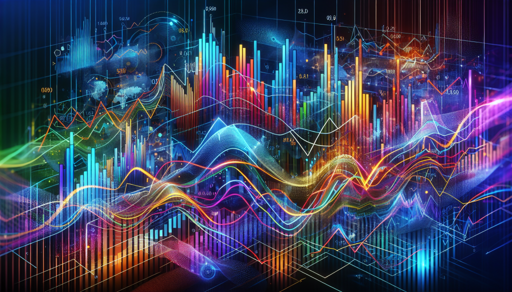A vibrant, 3D digital visualization of complex financial data.