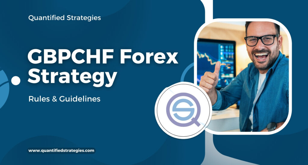 A professional promotional banner featuring the title "GBPCHF Forex Strategy Rules & Guidelines."