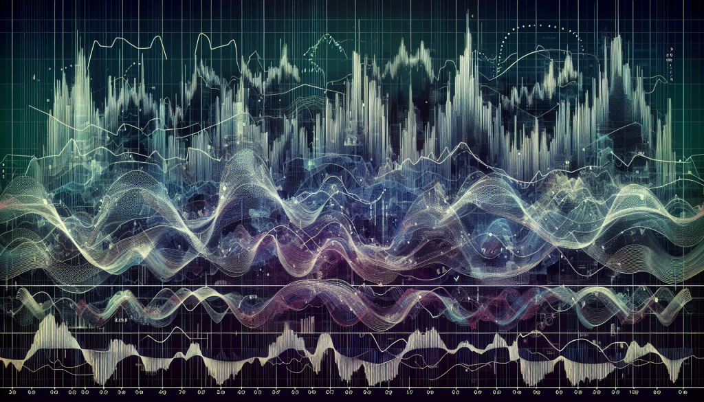 A complex digital visualization of a financial data environment.