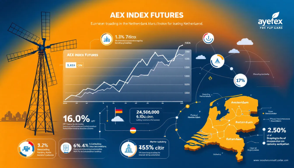 AEX Index Futures, illustrates key financial trading data within the Netherlands region.