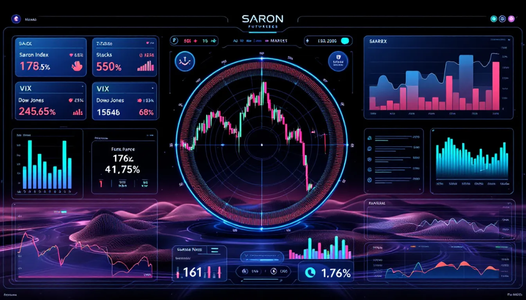 Accessing Saron Futures Markets, displays a digital interface for modern financial trading.