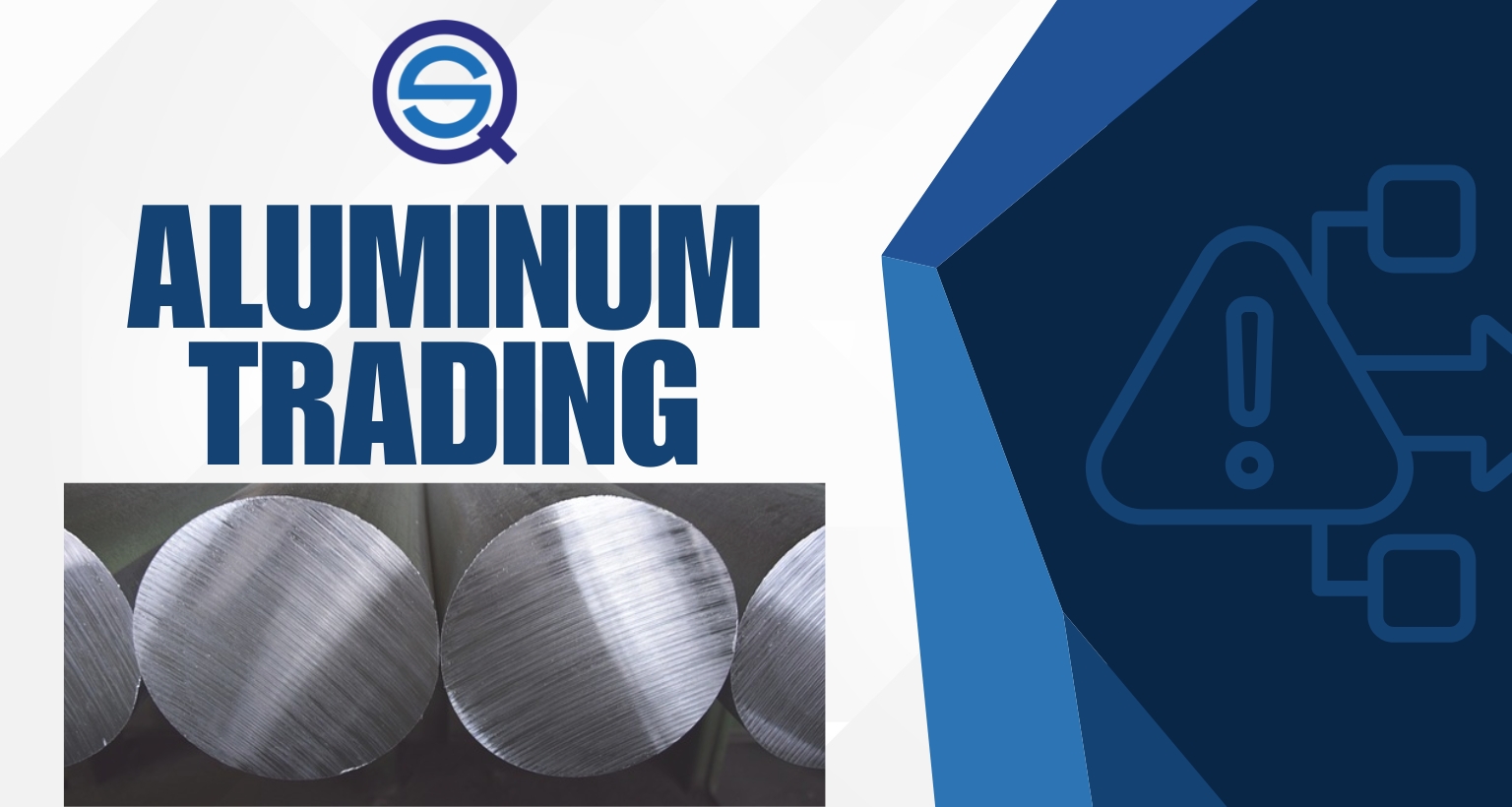 Aluminum Trading, features raw aluminum bars and a business logo design.