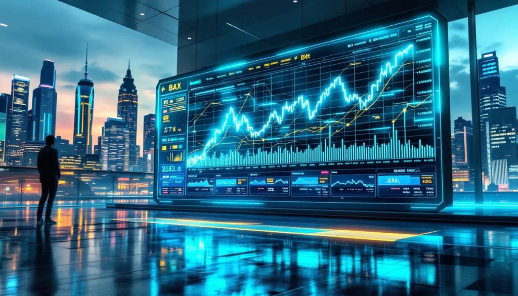 BAX Futures Contracts, displays a digital chart of financial market interest rates.
