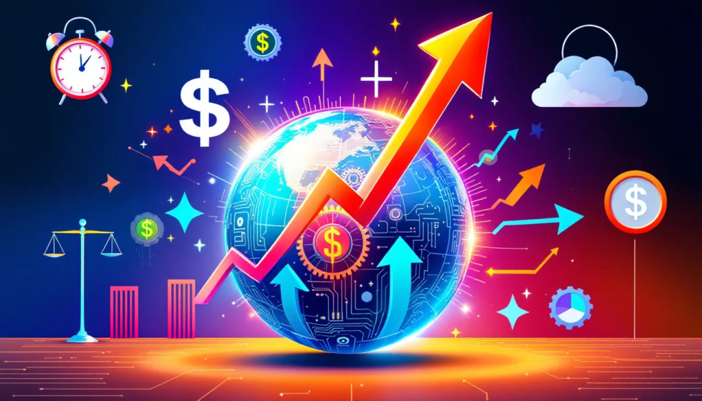 Benefits of Trading Bank Bill Futures, shows digital growth charts and data.