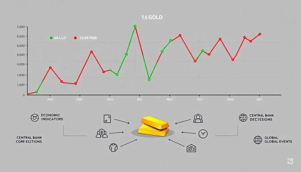 A line graph highlights Best Times to Trade Gold based on global market events.
