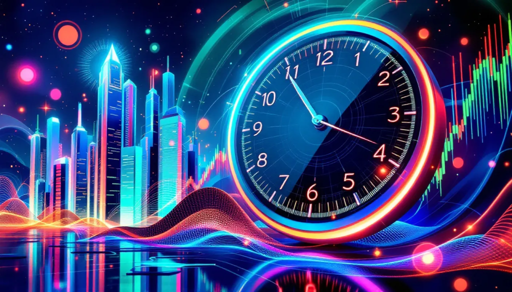 FTSE 100 Trading Hours, depicts a clock symbolizing critical market timing windows.