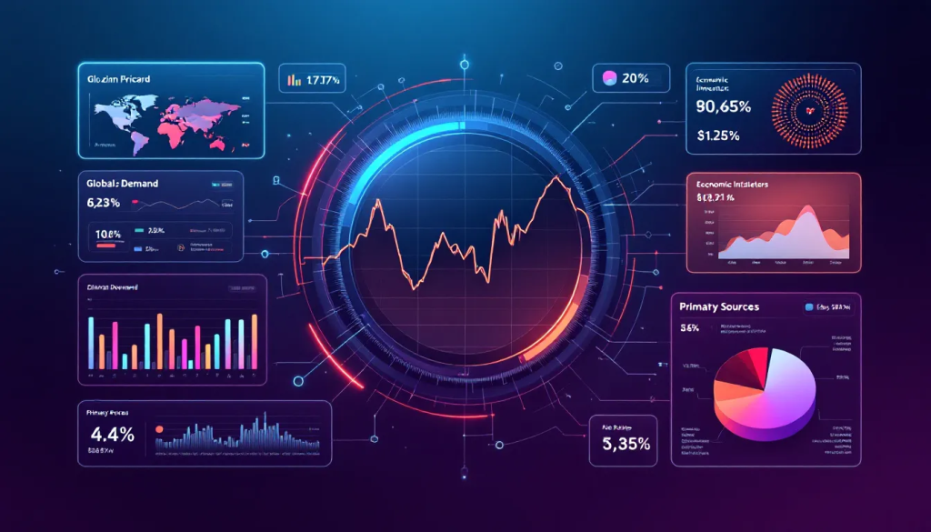 Factors Influencing Zinc Prices, shows a dashboard with global market data visualizations.