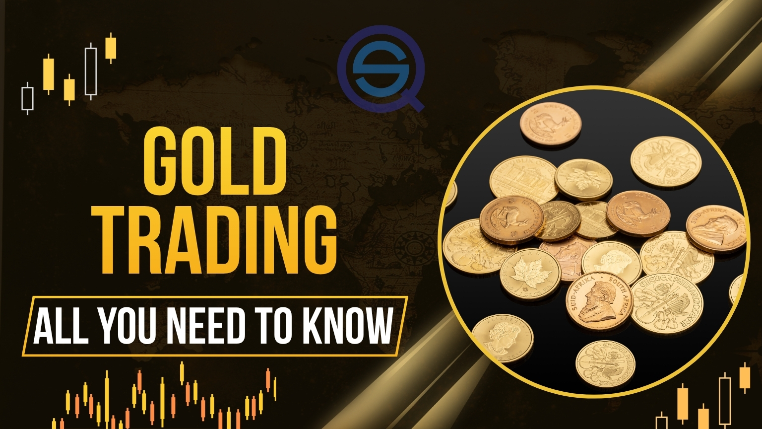 A display of gold coins represents the Gold Trading.jpg introductory investment guide.