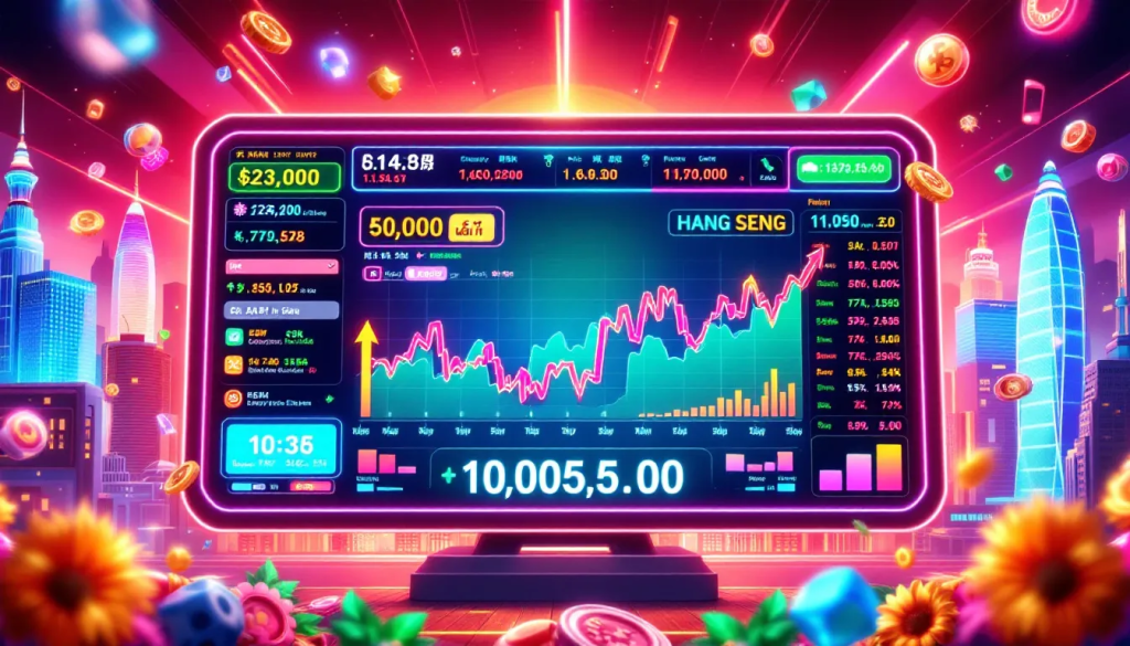 Hang Seng Index, shows advanced financial market charts and trading data.
