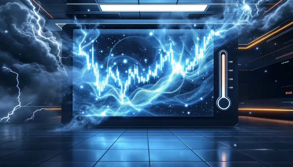 Impact of Winter Weather on Natural Gas Futures, shows stormy market charts.