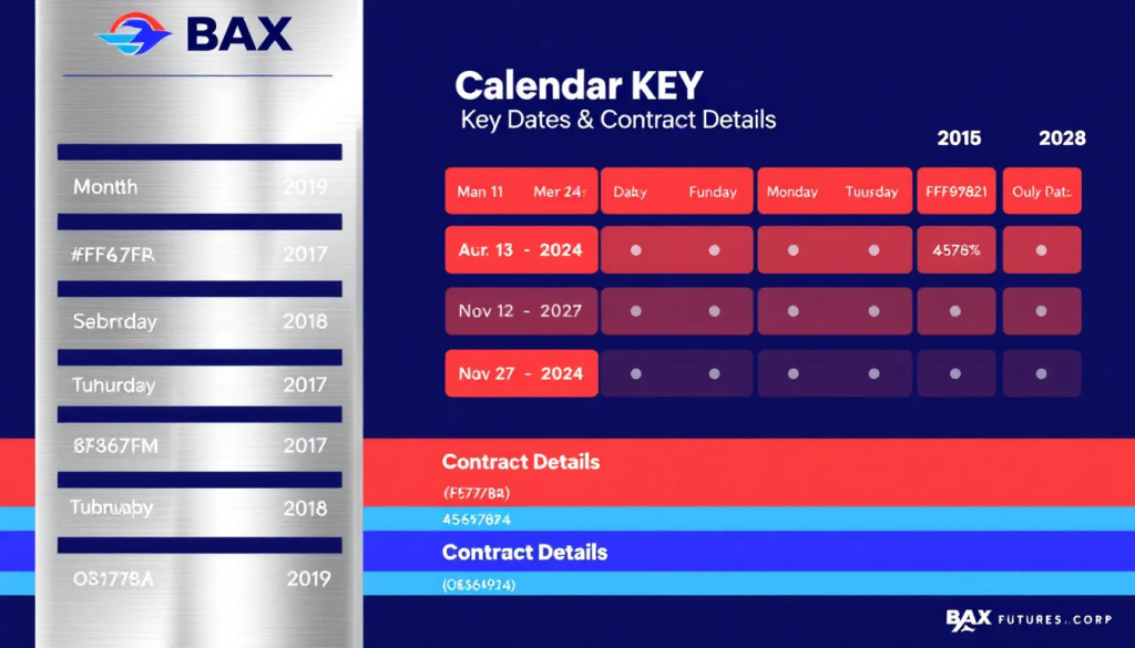 Key Dates and Contract Details, outlines essential BAX futures trading schedule information.