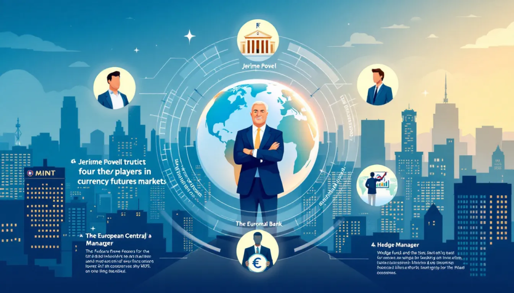 This infographic, Key Players in Currency Futures Markets.jpg, highlights influential institutions and market participants.
