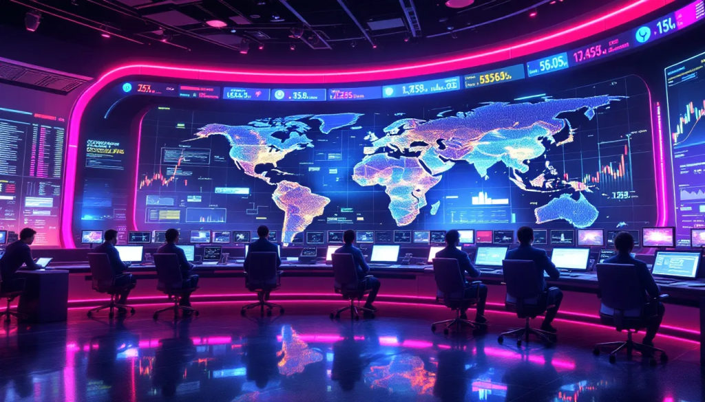 Major Commodity Exchanges for Hard Commodities, shows traders monitoring global market data.