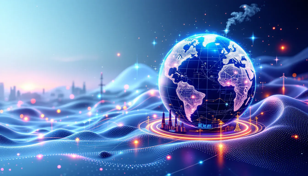 A glowing digital globe illustrates Natural Gas and Energy Futures for global market analysis.