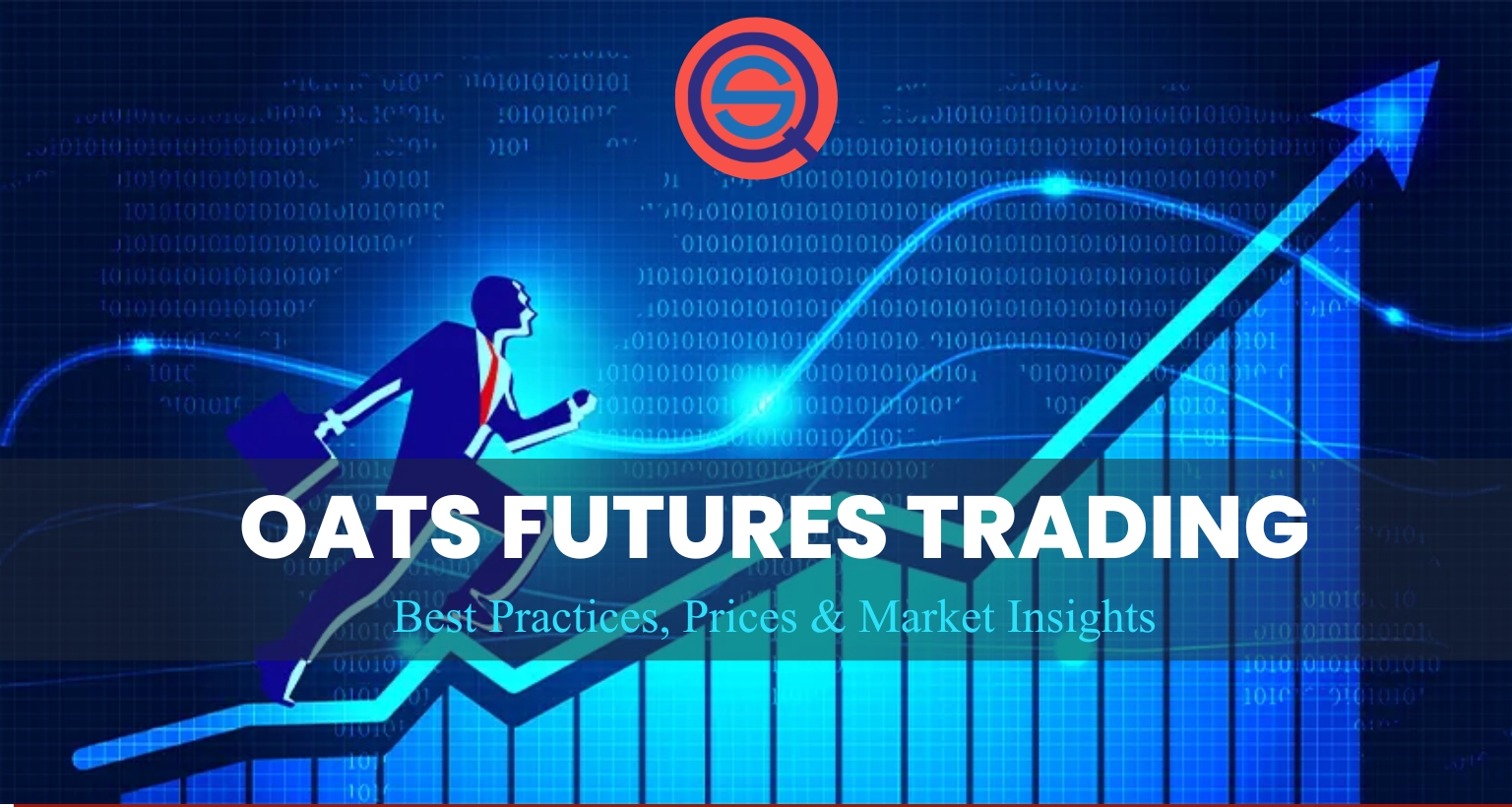 Oats Futures Trading, shows a professional runner moving along a financial growth chart.