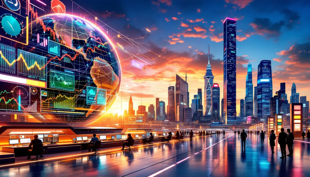 This graphic titled Risks and Rewards in Currency Futures Trading visualizes global financial markets.