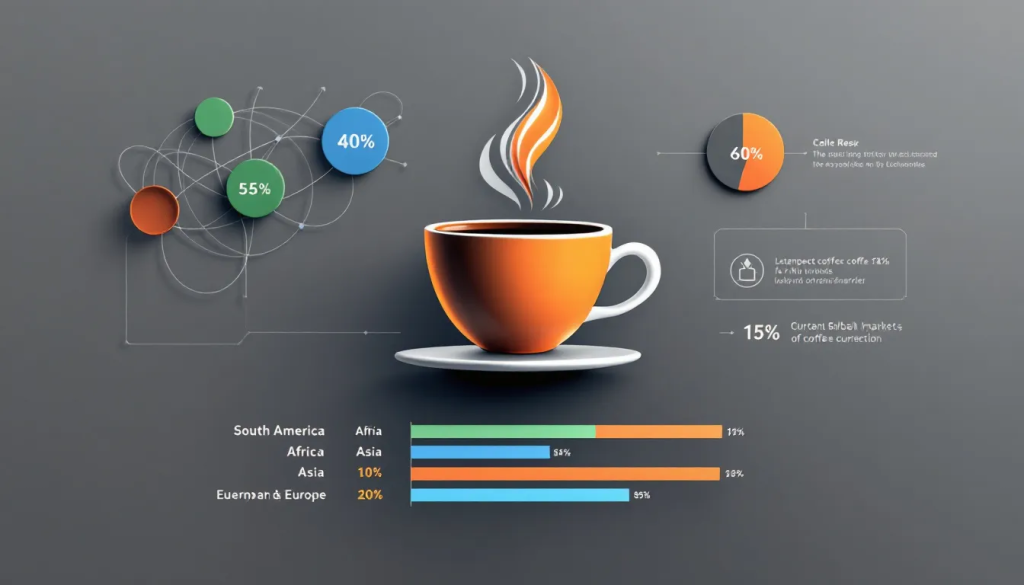 This infographic illustrates Seasonal Trends in the Coffee Market and global production distribution statistics.