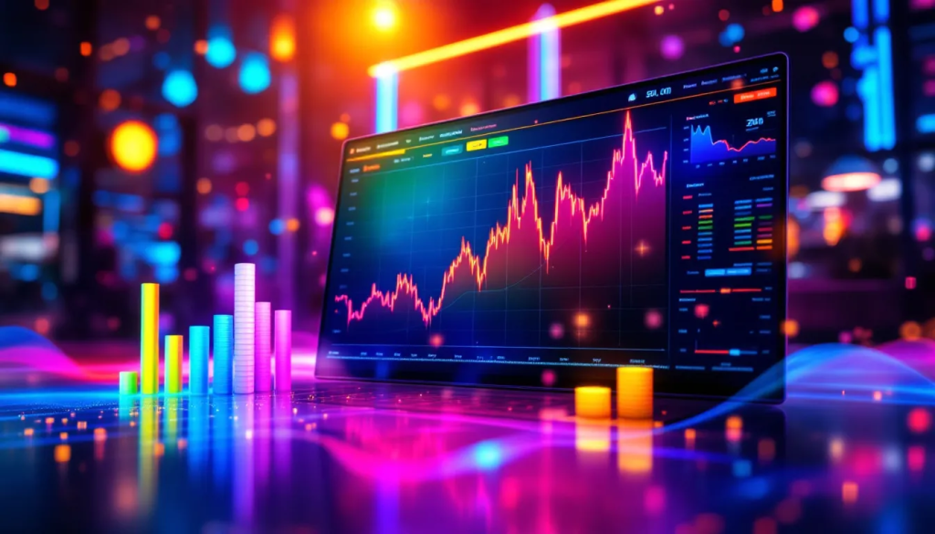 This graphic displays Sugar Futures Trading market data on a vibrant digital laptop screen.