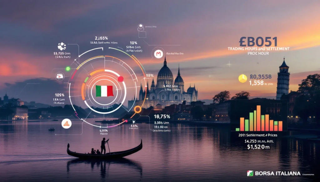 Trading Hours and Settlement Prices on Borsa Italiana, illustrates financial market data.