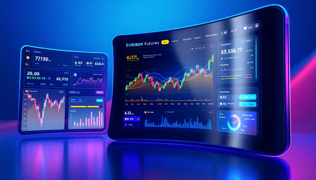 Trading Platforms for EURIBOR Futures, highlights digital interfaces for tracking market trends.