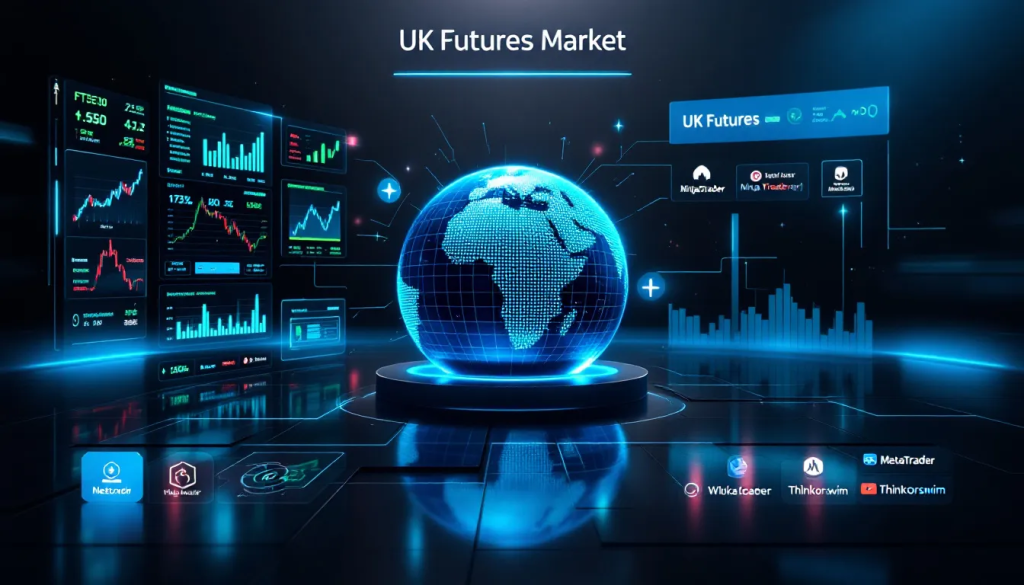 Trading Platforms for Futures, shows digital tools for analyzing UK financial markets.