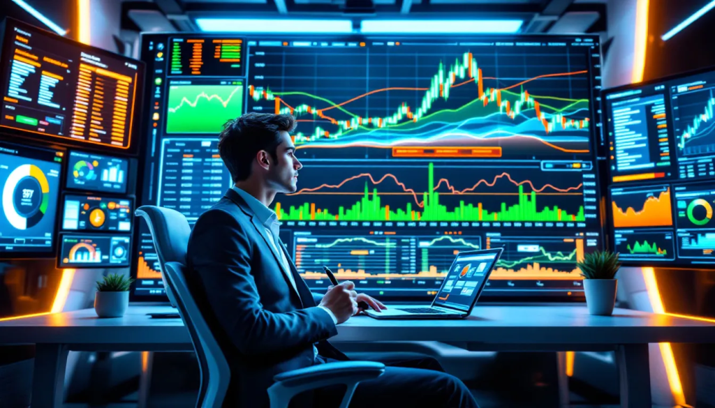 Trading Strategies for Lead Investors, shows a professional analyst monitoring financial charts.