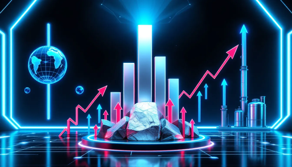 Why Trade Platinum Futures, shows glowing charts and industrial data visualizations.