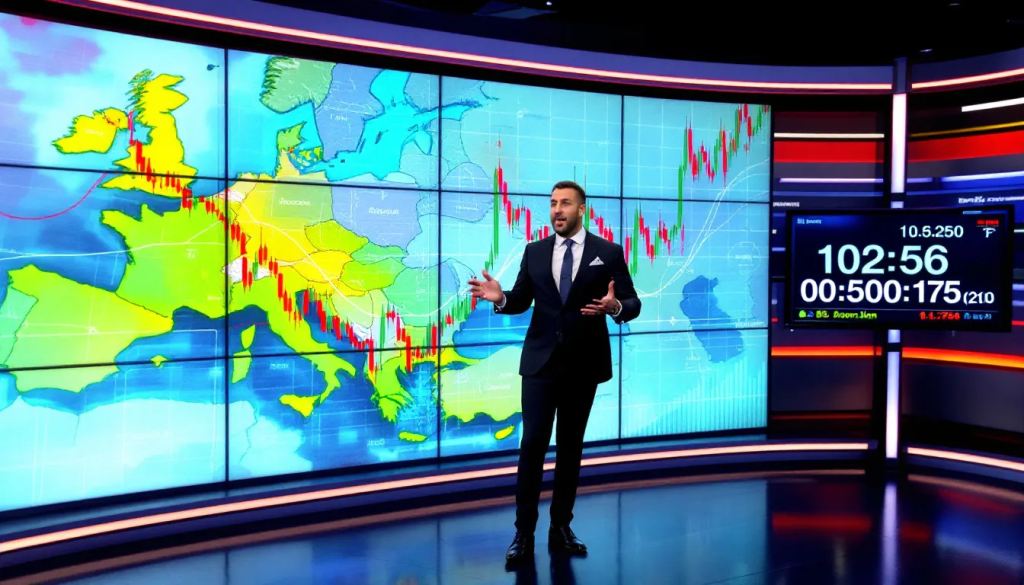 Analyzing Euro FX Futures Markets, shows a news presenter discussing financial trends.