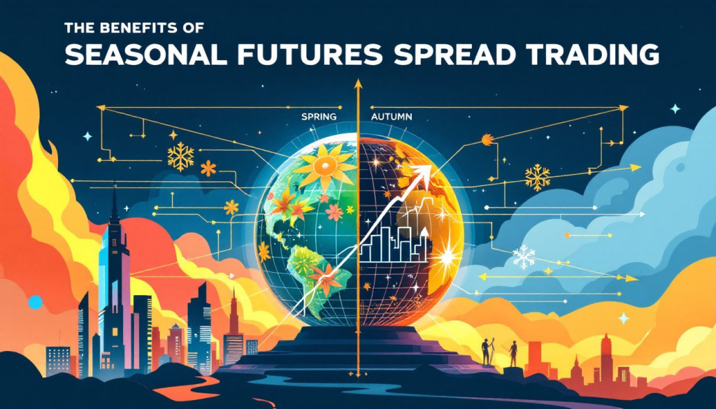 An artistic graphic illustrates the seasonal cycle benefits of futures spread trading strategies.