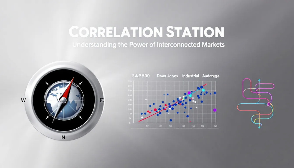 A compass and scatter plot illustrate common futures trading strategies using market correlations effectively.