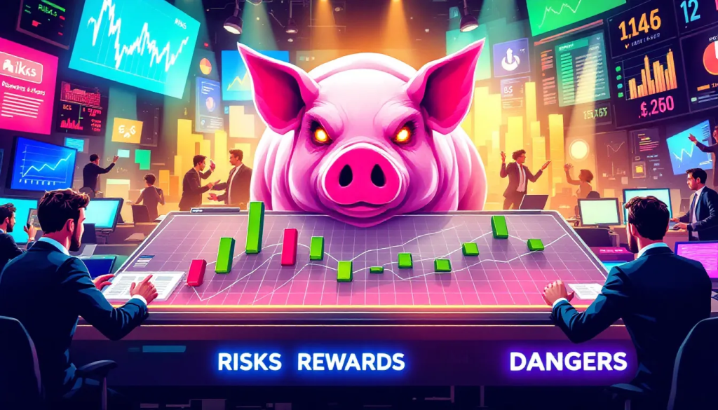 The Common Risks and Challenges in Lean Hogs Trading image shows financial market analysis.