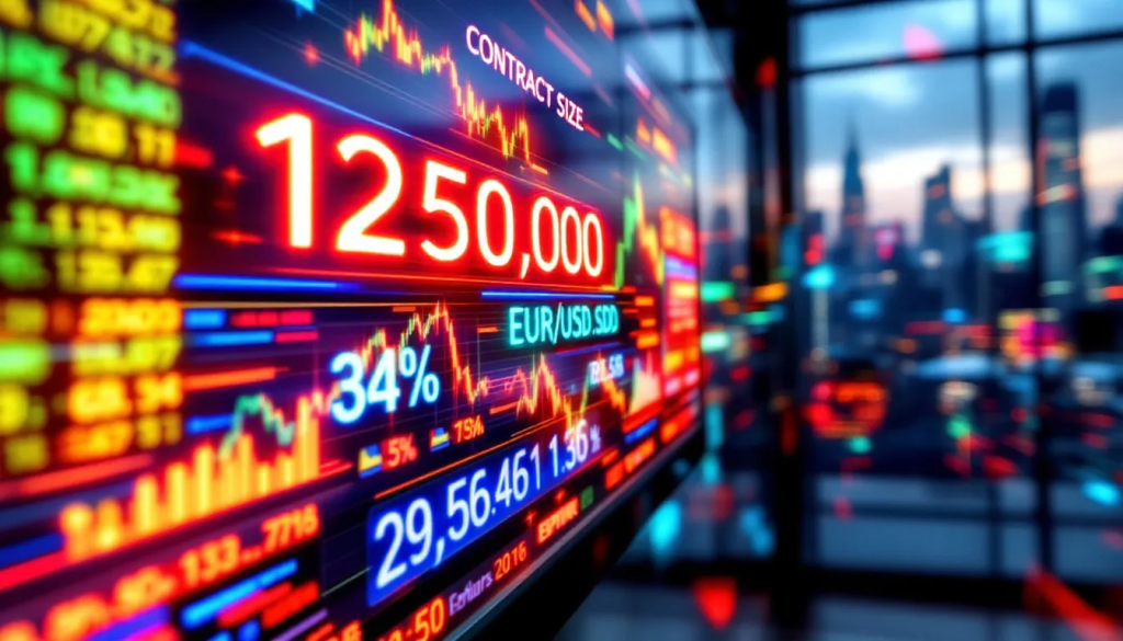 Euro FX Futures Contract Specifications, displays a digital screen with financial trading data.