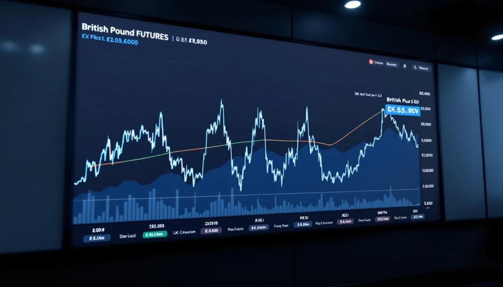 Historical Market Data for GBP Futures, shows a digital chart displaying trends.