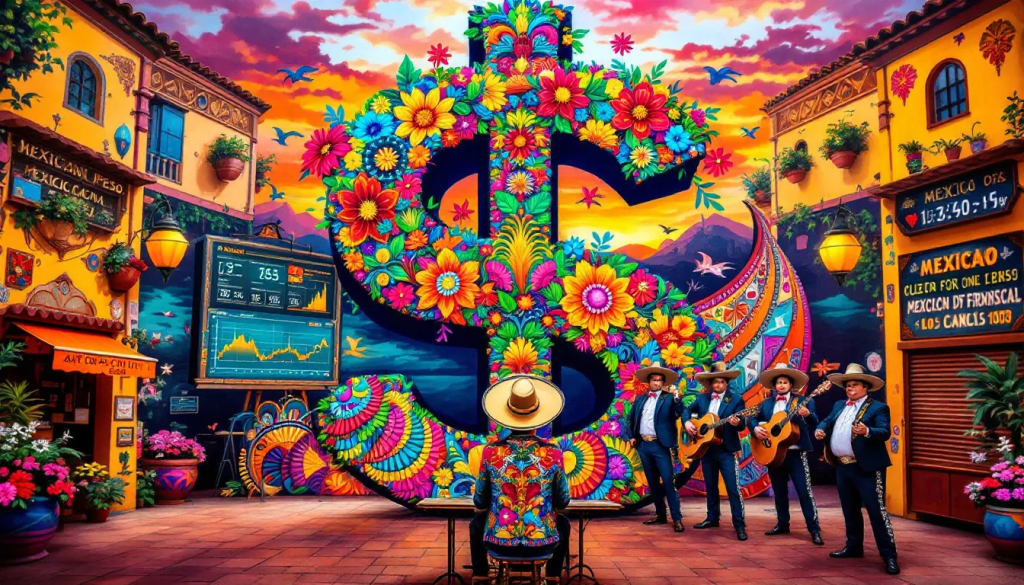 How to Start Trading Mexican Peso Futures, features a vibrant financial mural.