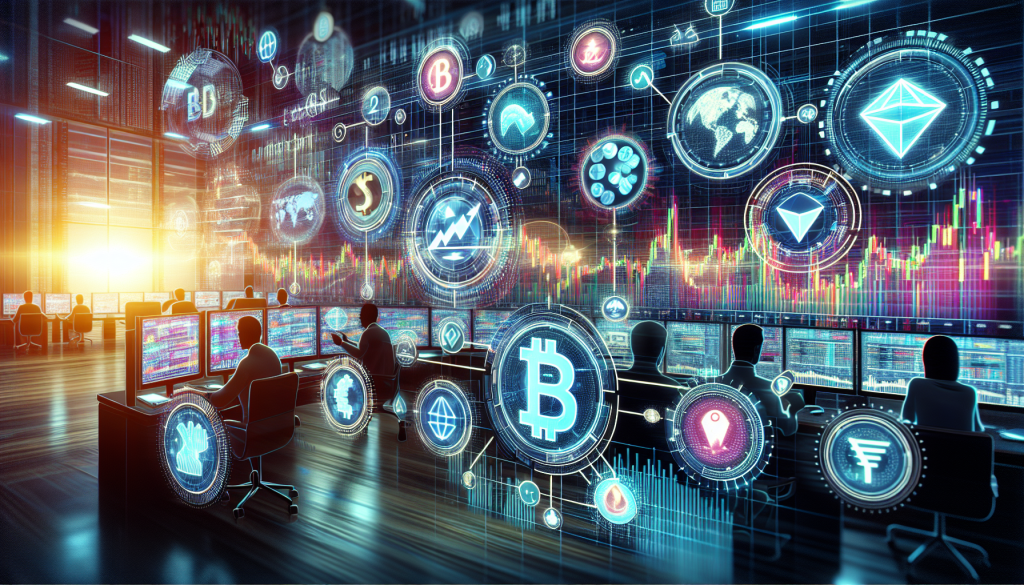 Key Benefits of Trading Cryptocurrency Futures, shows traders monitoring digital currency data.