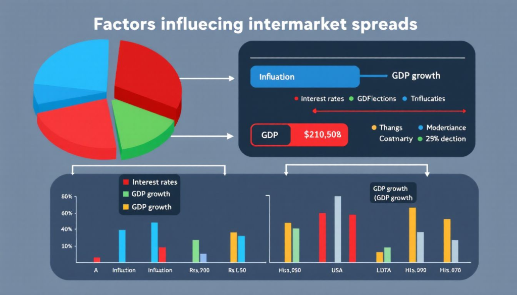 A detailed infographic displays key economic factors influencing intermarket spreads in financial trading.
