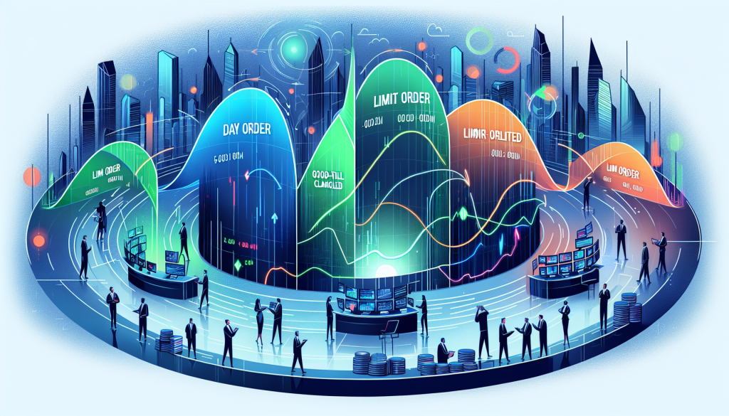 A stylized city graphic features colorful wave charts highlighting various limit order durations.