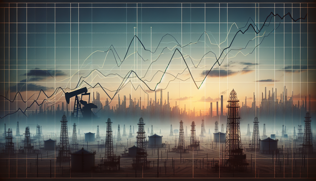 Long-Term Trends in WTI Crude Oil, displays industrial oil fields and market charts.
