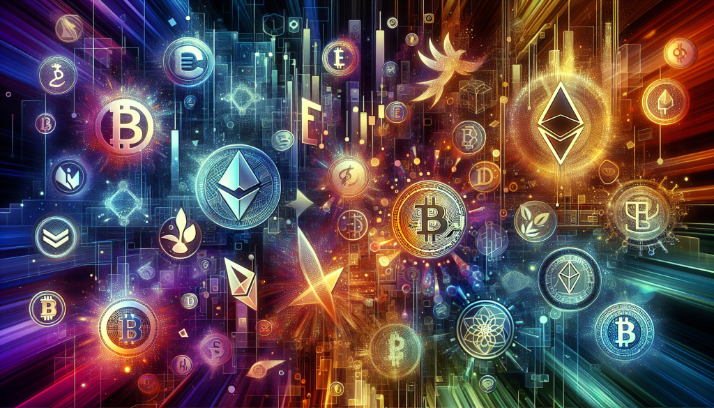 Major Cryptocurrency Futures Exchanges, shows glowing digital currency icons and financial market data.